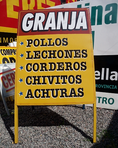 cartel caballete para vereda GRANJA en zona oeste